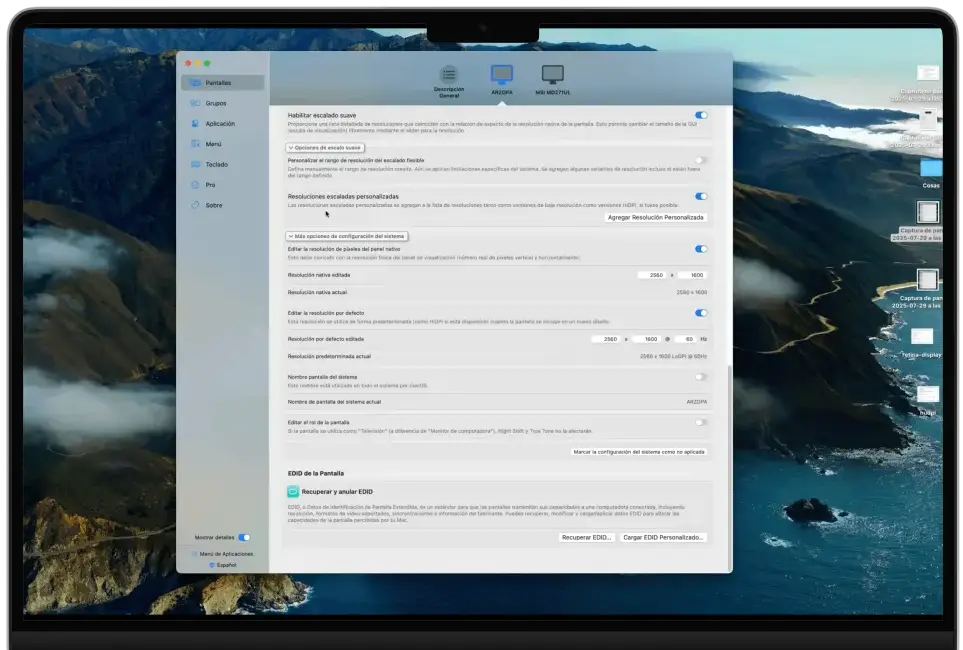 BetterDisplay on Macbook