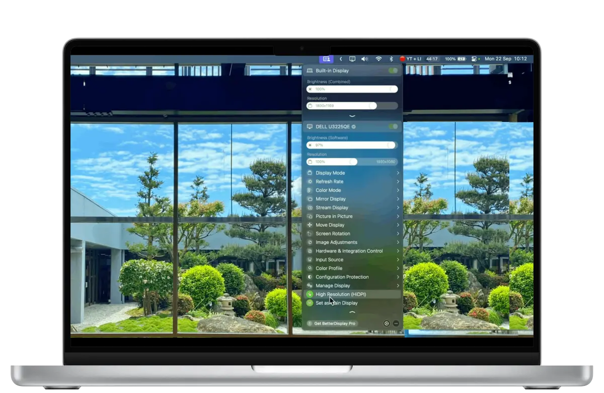 BetterDisplay on MacBook